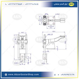 نقشه فنی چفت 90 درجه مدل 40344