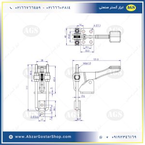 نقشه فنی چفت و بست 90 درجه کد 40334